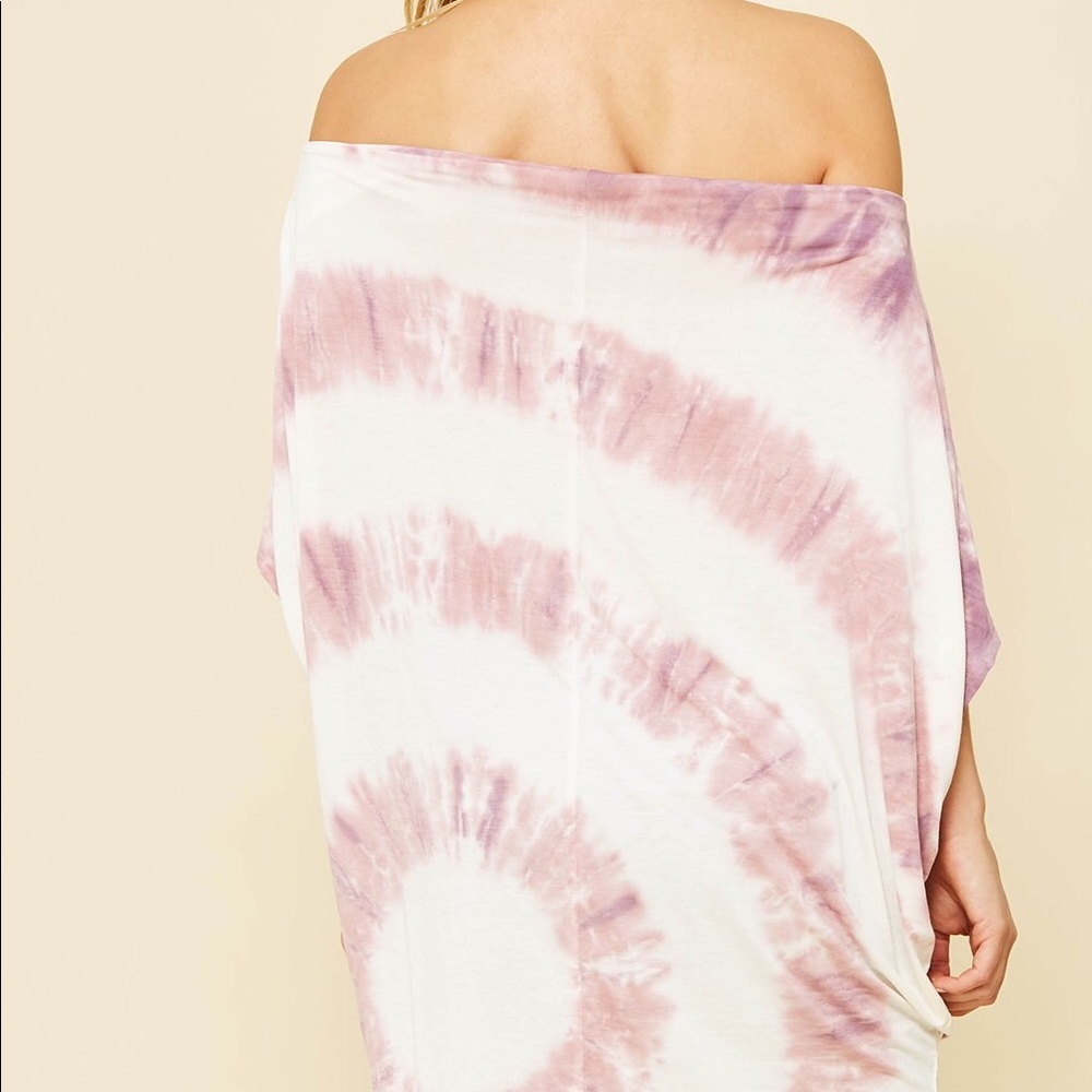 Tie-dye Off Shoulder Knot top - Picture 3 of 5